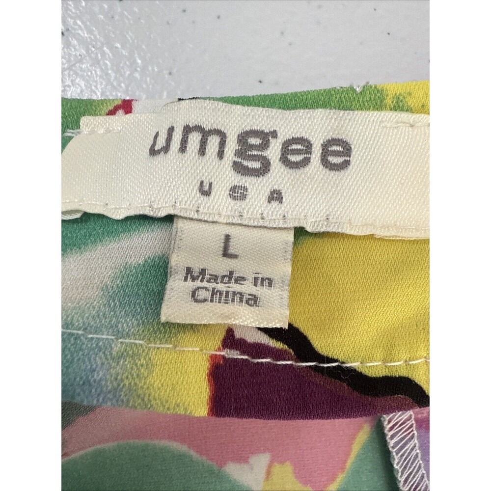 UMGEE Blouse Womens Large Multicolor Lilly Lush‎ Emerald Mix Top - Picture 8 of 9